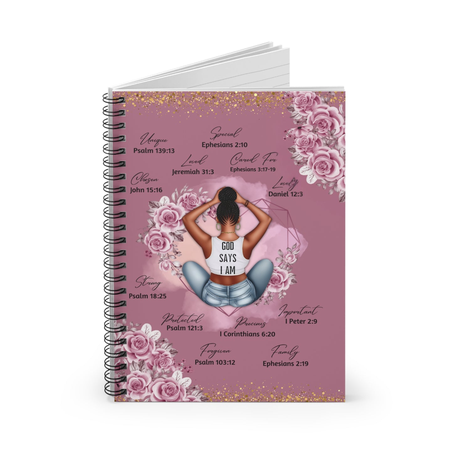 God Says I Am Spiral Notebook - Ruled Line- 6 x 8