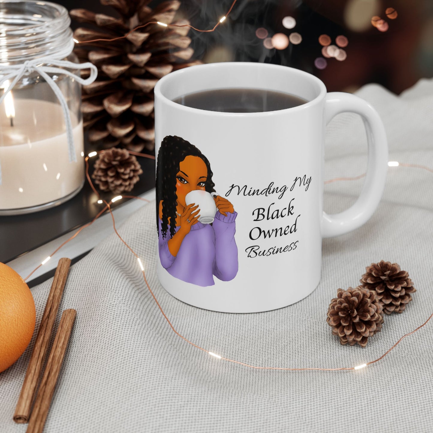 Empowering Ceramic Mug - "Minding My Black Owned Business" - Perfect Gift for Entrepreneurs and Celebrations