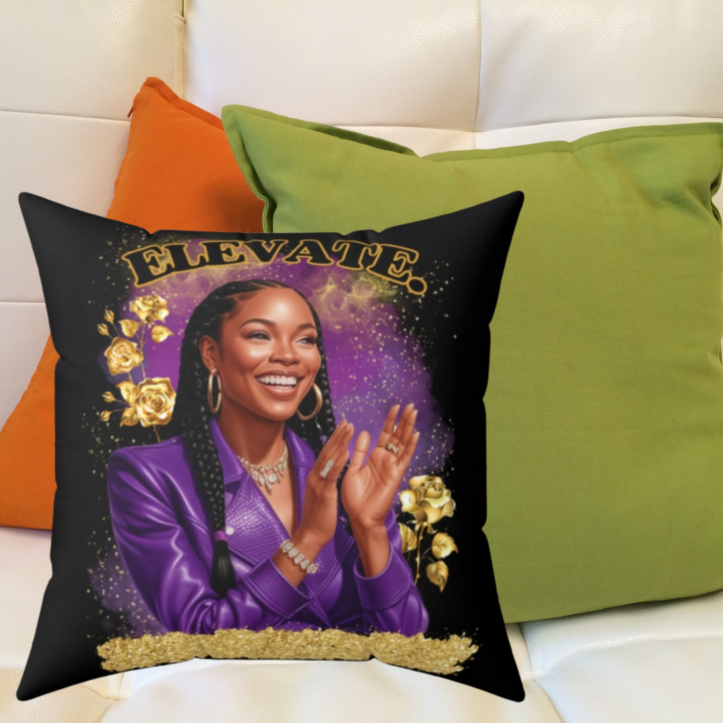 Elevate Throw Pillow – Empowering Art for Your Space Polyester Square Pillow