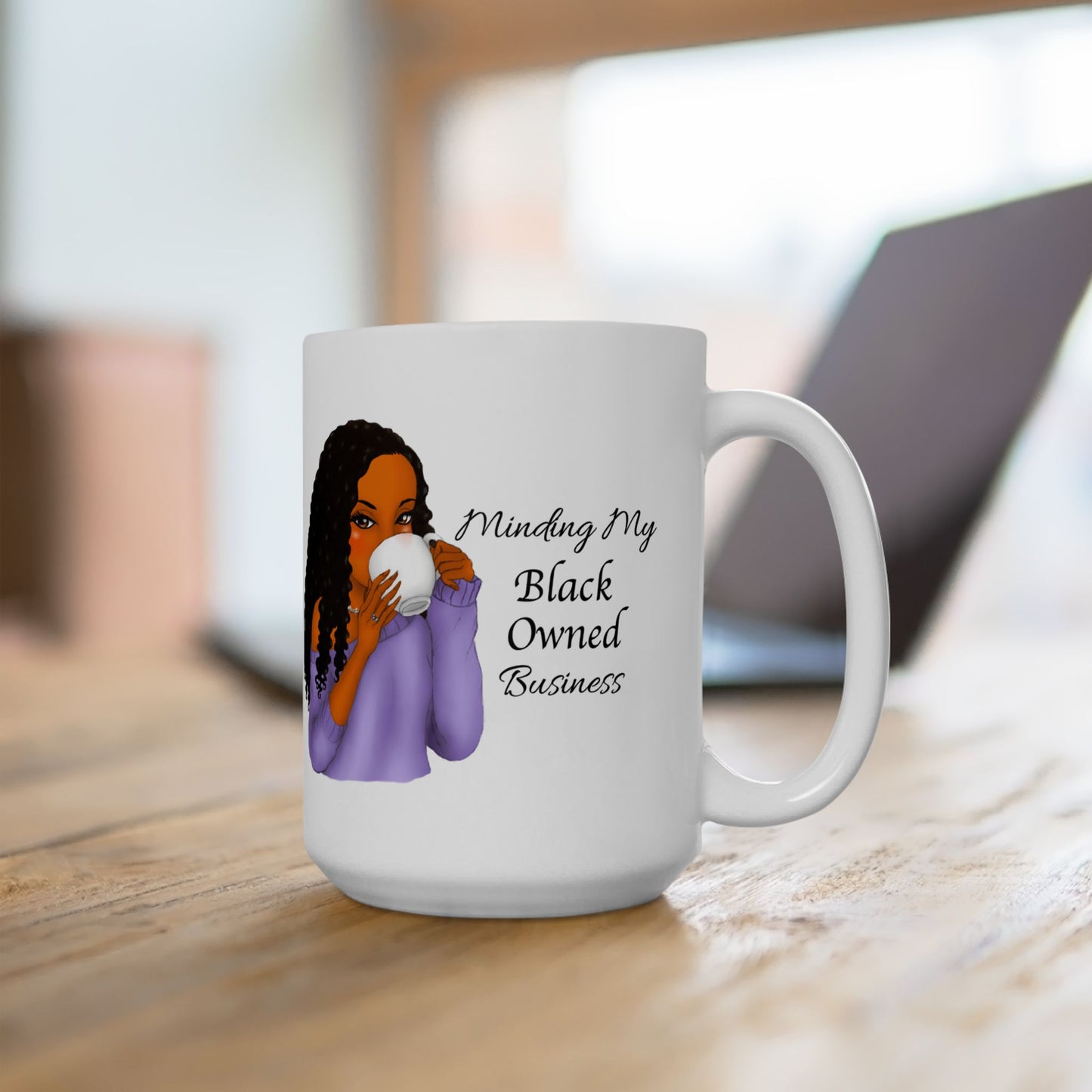 Empowering Ceramic Mug - "Minding My Black Owned Business" - Perfect Gift for Entrepreneurs and Celebrations