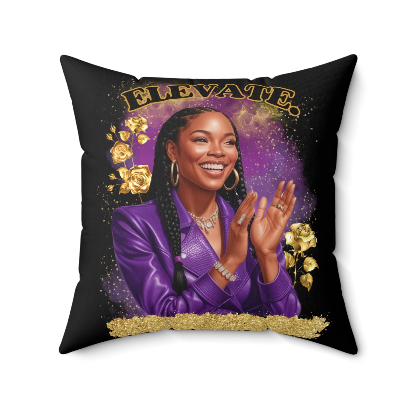 Elevate Throw Pillow – Empowering Art for Your Space Polyester Square Pillow