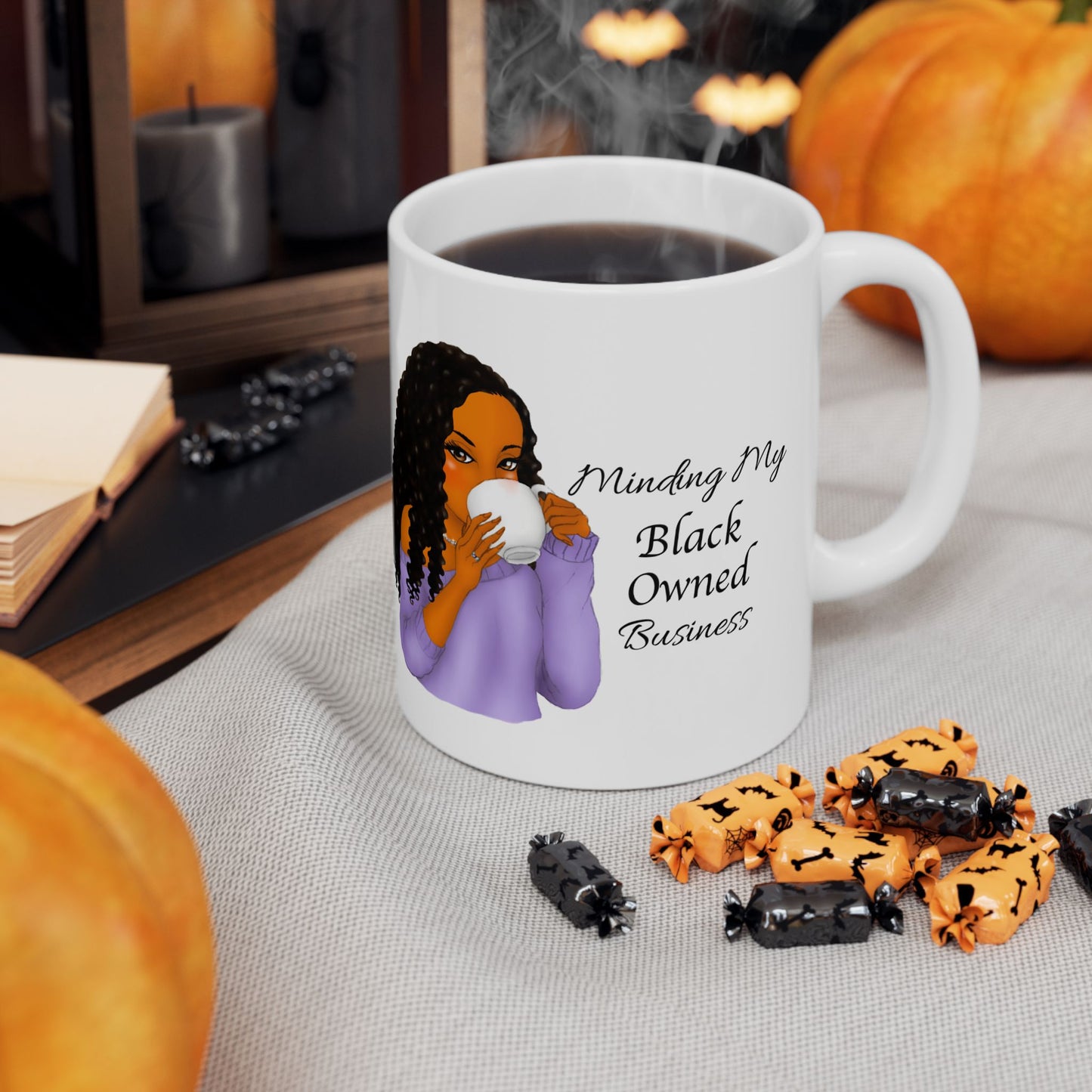 Empowering Ceramic Mug - "Minding My Black Owned Business" - Perfect Gift for Entrepreneurs and Celebrations