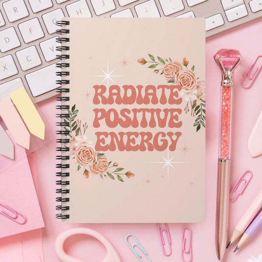 Radiate Positive Energy Notebook – Floral Inspirational Journal