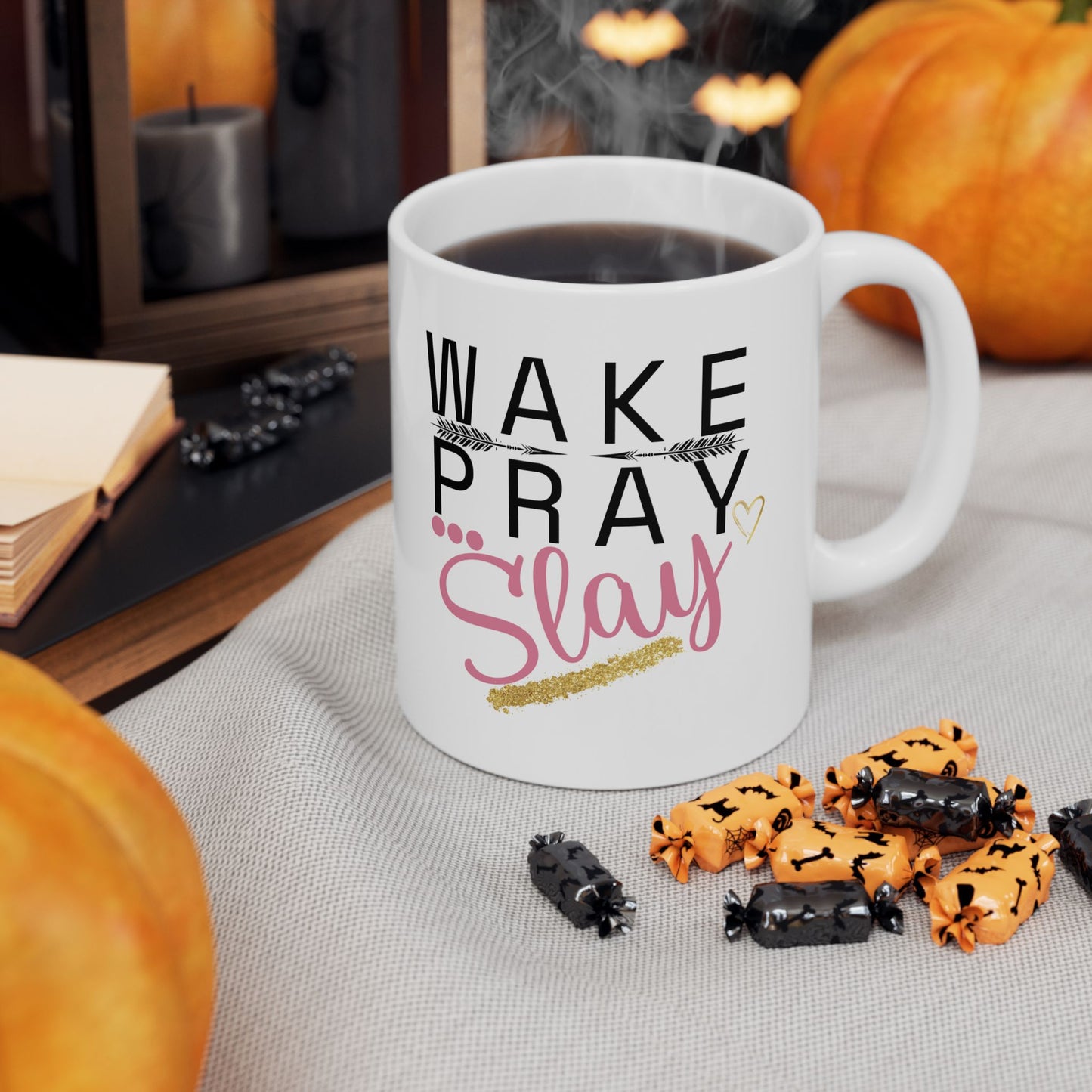 Wake Pray Slay Inspirational Ceramic Mug - Perfect Gift for Motivational Moments