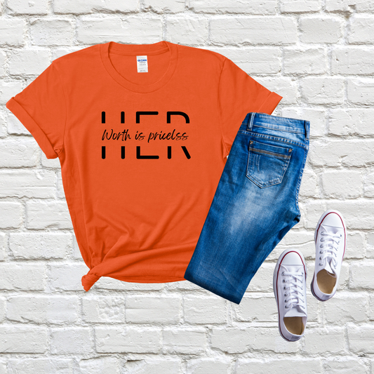 HER Worth is Priceless- Unisex Softstyle T-Shirt