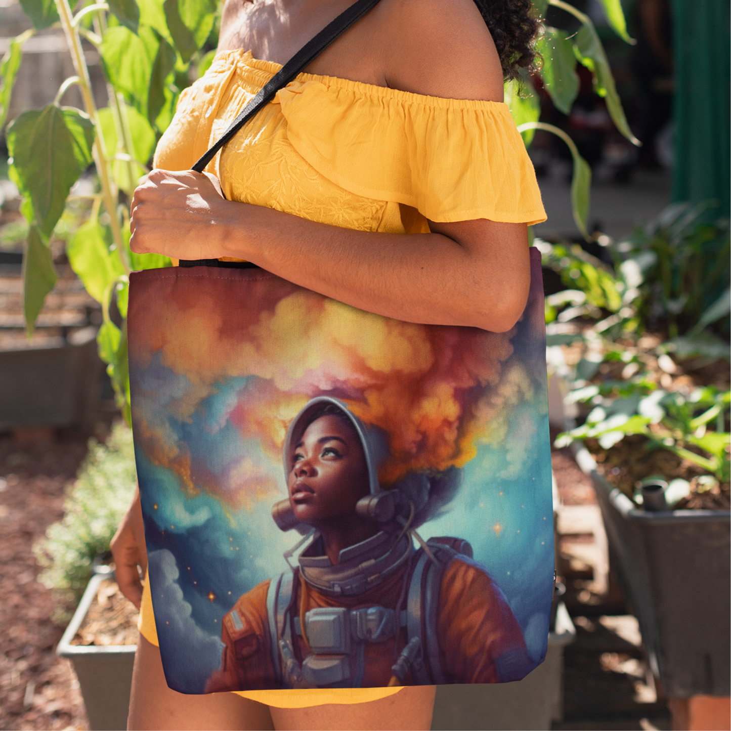 Cosmic Dreamer Tote Bag - Inspirational Space Art for Dreamers and Explorers