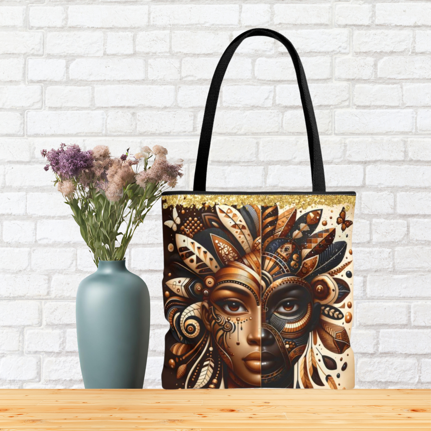 Tribal Art Tote Bag – Golden Goddess Design