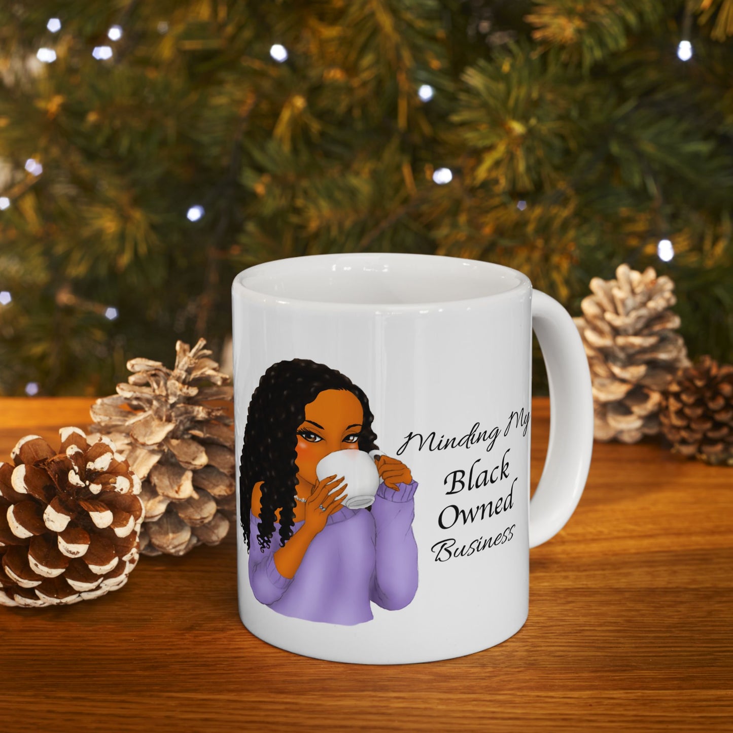 Empowering Ceramic Mug - "Minding My Black Owned Business" - Perfect Gift for Entrepreneurs and Celebrations