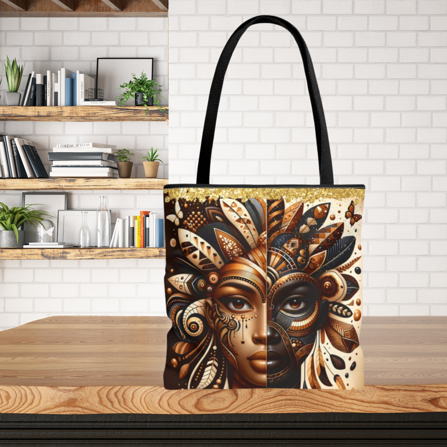 Tribal Art Tote Bag – Golden Goddess Design