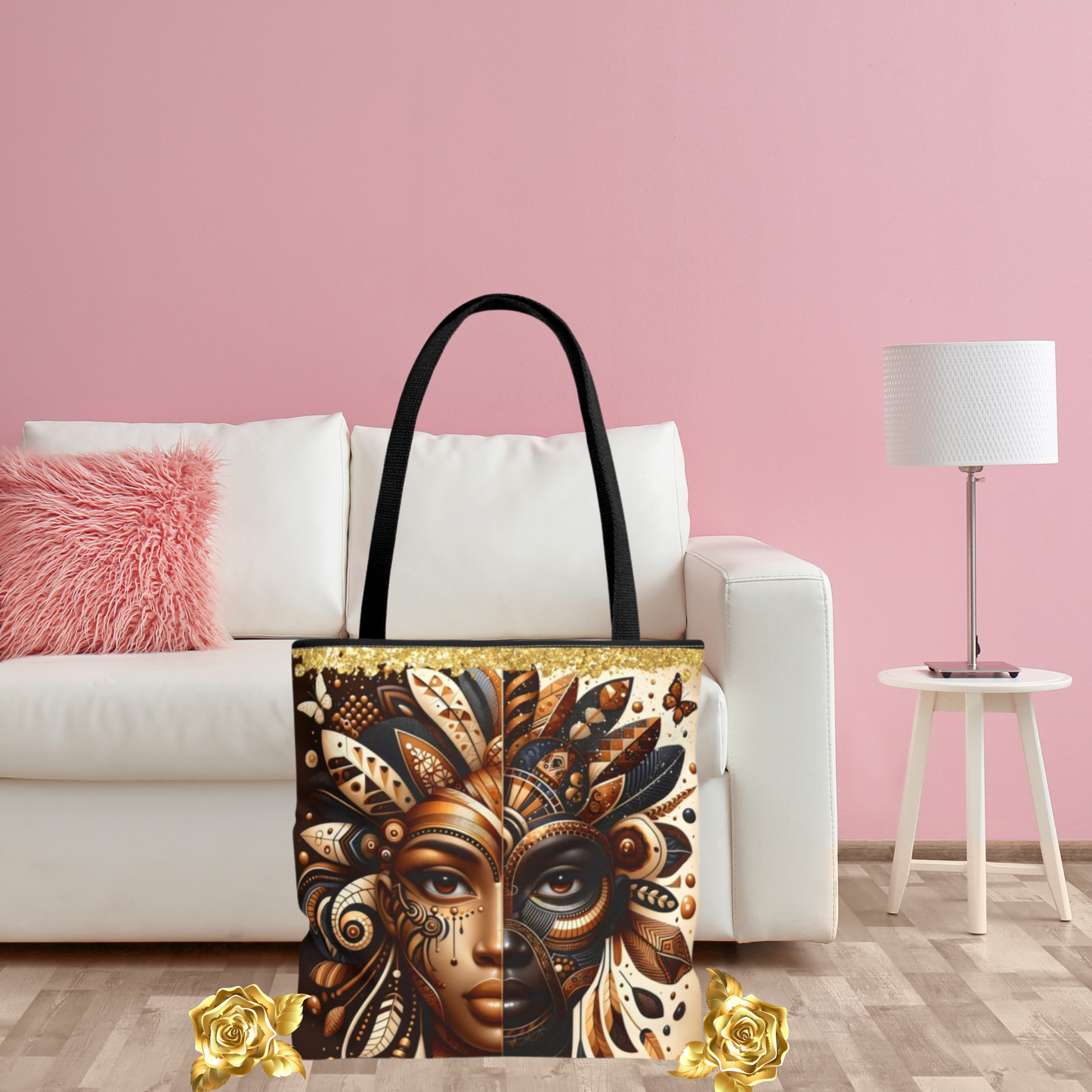 Tribal Art Tote Bag – Golden Goddess Design