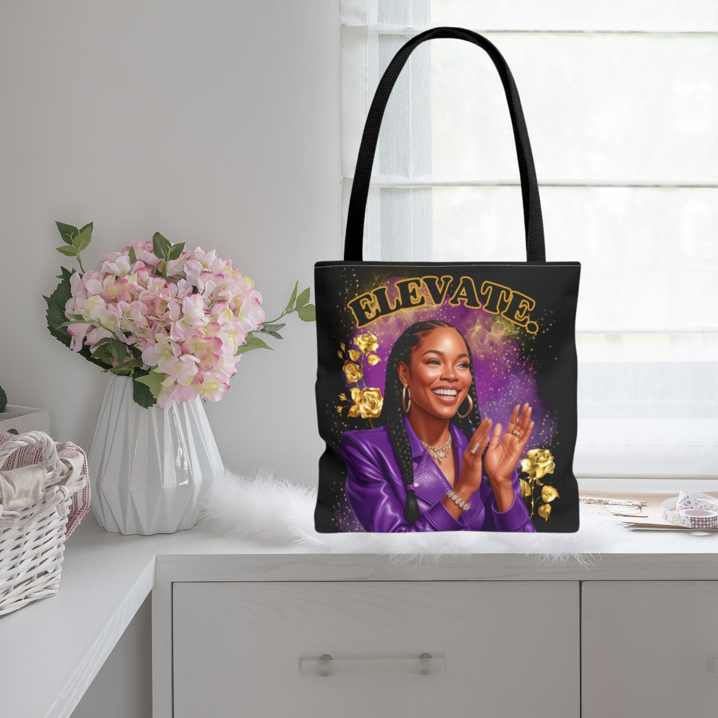 Afro Queen Tote Bag , Motivational Bag for Women, Inspirational Tote Bag