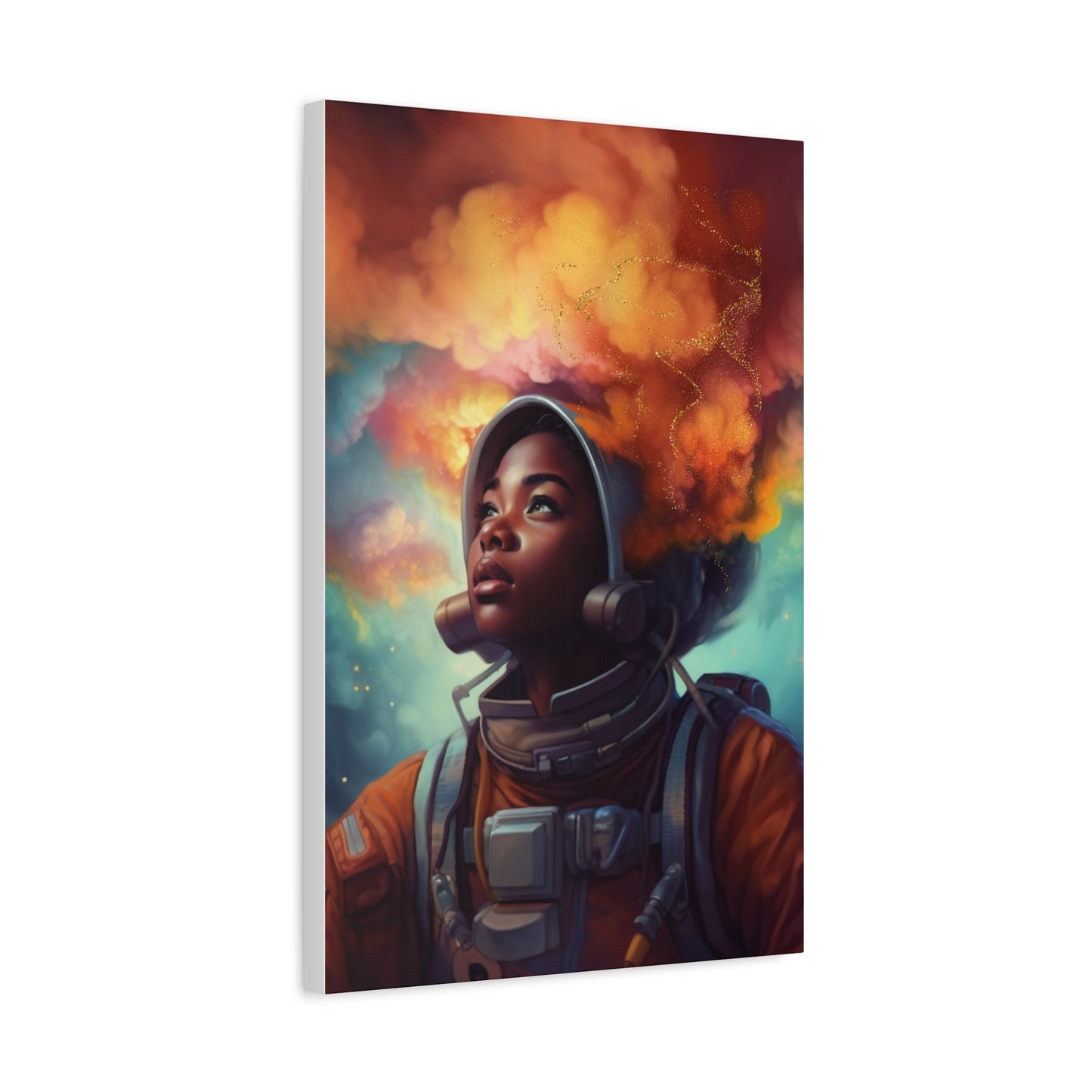 Fearless & Limitless: Black Woman Astronaut Canvas, Matte  Stretched, 1.25"